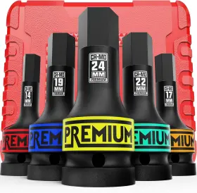 HUS120 AIOURX Drive Impact Hex Bit Socket Set