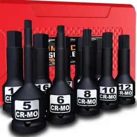 UST173 AIOURX Drive Master Impact Hex Bit Socket Set