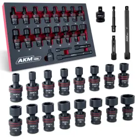 B0CNKB381X AKM TOOL Drive Impact Socket Set Swivel