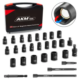 B0CTGV54ND AKM TOOL Drive Magnetic Impact Socket Set