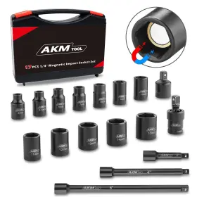 TT-1-4-17 AKM TOOL Drive Magnetic Impact Socket Set Point
