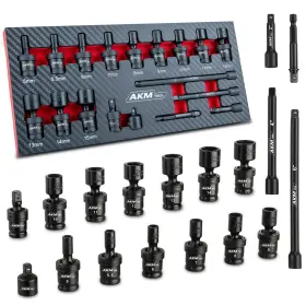 WXTT-G1-4-18 AKM TOOL Drive Impact Socket Set Swivel