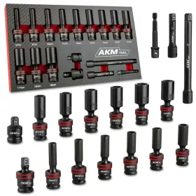 WXTT-G3-8-17S AKM TOOL Drive Impact Socket Set Swivel Wobb