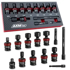 WXTT-Y3-8-13 AKM TOOL Drive Impact Socket Set Swivel