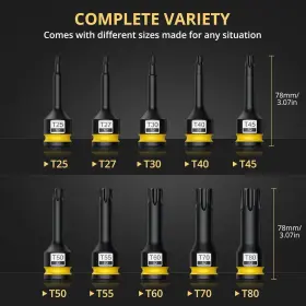 AVL037UK AMTOVL Impact Torx Bit Socket Set Alloy Steel #3