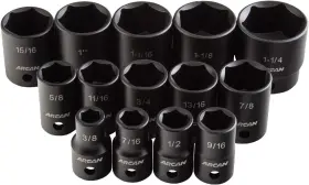 21214 ARCAN Tools Drive Shallow Impact Socket Set
