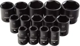 AS21214M ARCAN Tools Drive Shallow Impact Socket Set