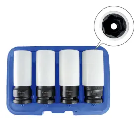 7404 ASTRO PNEUMATIC Flank Bite Lug Nut Socket Set Spinning