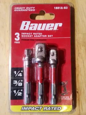 1881A-B3 BAUER Impact Socket Adapter Set