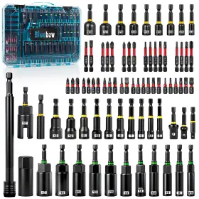 LM-001 BLUEBOW Magnetic Impact Nut Driver Set Socket Adapters