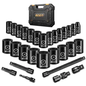 BN26S029 BOEN Drive Socket Set Impact Shallow Point Lug Nu