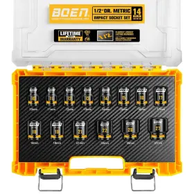 BS12014M BOEN Pro Drive Shallow Impact Socket Set