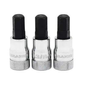 HB0616-3S BRAZEN Bzt Hex Bit Socket Allen Driver Pack Drive
