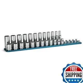 Capri Tools B0bvt46n58 3/8 Inch Drive 12-point Shallow And Deep Socket Set Metric 8 To 19