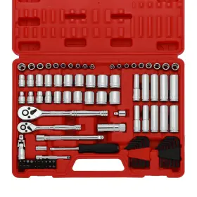 Casoman B085qk93bn 1/4-inch 3/8-inch Drive Sae And Metric Socket Set Standard Deep