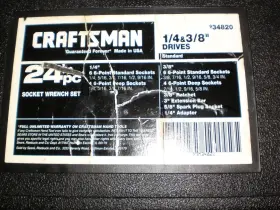 9-34820 CRAFTSMAN Sears Drive Socket Combination Wrench Set #3