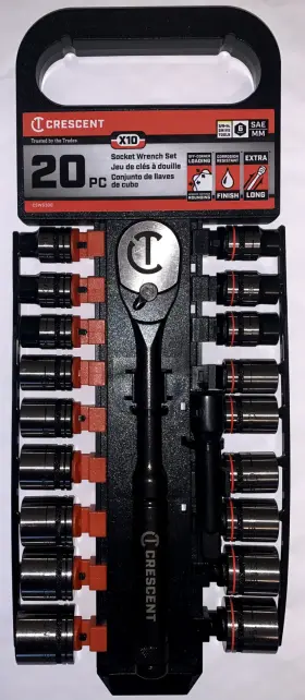 CSWS38B CRESCENT Drive Point Socket Combination Wrench Set