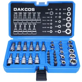 774696556881 DAKCOS Torx Socket Set Female Star Mix