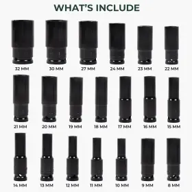D0163C0004 DAWOT Drive Impact Socket Set Standard #2