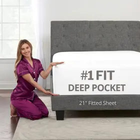 850015389382 DEALUXE Twin Pocket Fitted Sheet