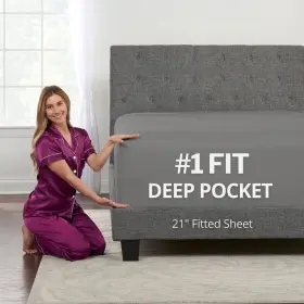 850015389399 DEALUXE Twin Pocket Fitted Sheet