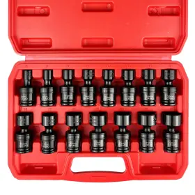 EY040 EACELIY Drive Shallow Impact Socket Set Swivel