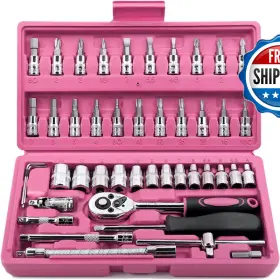B0FP2DF6TB EGOFINE Drive Socket Ratchet Bit Combination Set