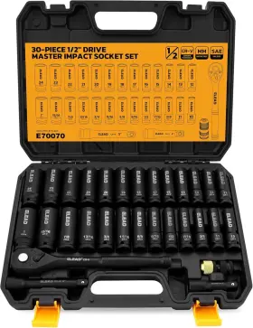 E70070 ELEAD Drive Impact Socket Set Steel Ratchet Kit