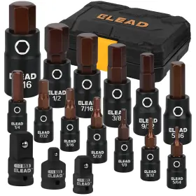 E70073 ELEAD Hex Bit Impact Socket Set Steel Allen