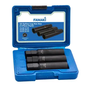 LN10.001 FAMAKI Spline Lug Nut Key Socket Dual Hex Thicker