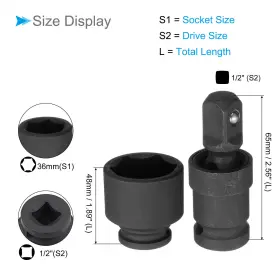 634149685424 FIPUX Drive Impact Socket Joint Electric Drill #2
