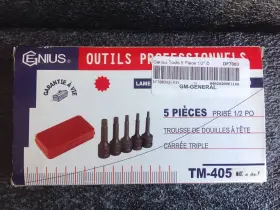 TM-405 GENIUS Tools Triple Square Impact Bit Socket Set #2