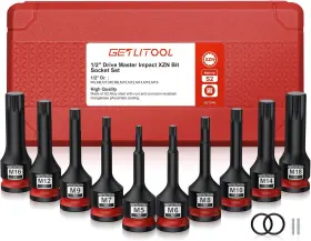 GET046-EU-A GETLITOOL Impact Xzn Bit Socket Set Drive Steel