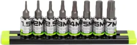 GE-8-ASMHSRPT GRIP EDGE Hex Bit Socket Set Drive Rpt