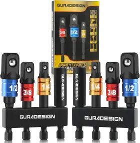 LY044-8 GURADESIGN Impact Socket Adapter Set Drill Hex Shank