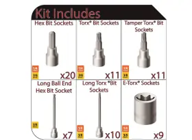H68PCHEXTX HUSKY Master Hex Torx Bit Socket Set #2