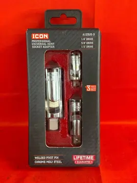 A123US-3 ICON PROFESSIONAL RATCHETING Joint Socket Adapter