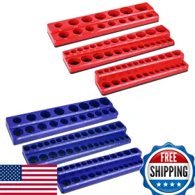 Inchoco B0c1gf6b7b Magnetic Socket Organizer Holder 6-piece 1/4 In 3/8 1/2 Drive