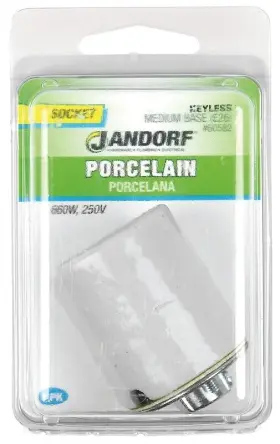 60582 JANDORF SPECIALTY HARDWARE Base Porcelain Keyless Lamp