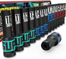 US-KRXTH-0014A KIRXST Drive Impact Socket Set Thicker Metrie