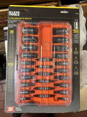 65233HEX KLEIN TOOLS Hex Bit Socket Set Drives Knurled