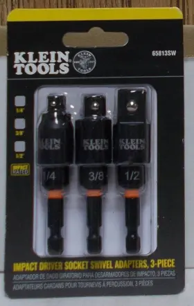 65813SW KLEIN TOOLS Swivel Impact Driver Socket Adapter Set