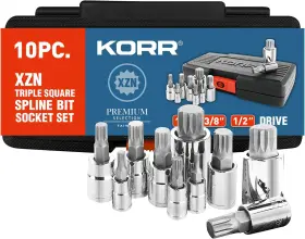 KSS009 KORR Tools Xzn Triple Square Spline Bit Socket Set