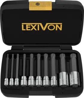B0CLRZ1KBV LEXIVON Xzn Triple Square Spline Bit Socket Set