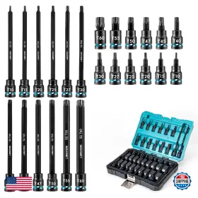 B0DSW29DT7 LIBRATON Drive Impact Torx Bit Socket Set Alloy