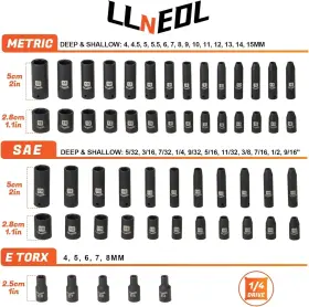 768420314519 LLNEDL Drive Impact Socket Onesize Combination #2