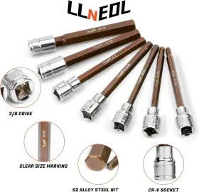 768420314663 LLNEDL Drive Allen Hex Bit Socket Set Head #3