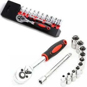 711740441687 LSLANSOON Ratchet Socket Mechanic Tool Qui Kit