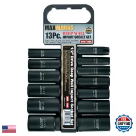 B079XWJ6VC MAXWORKS Drive Impact Socket Set Laser