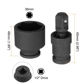 656320505284 METALLIXITY Impact Shallow Socket Drive Steel #2